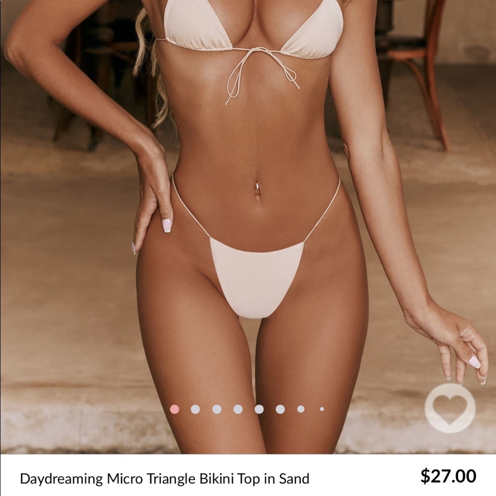 OH POLLY Micro triangle bikini top and thong bikini bottom